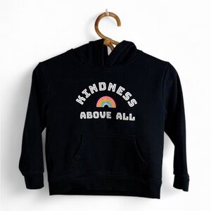 Cat & Jack "Kindness Above All" Black Kids Hoodie with Rainbow Design size XS